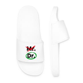 Doctor Statement Doctor Specialist Emergency Doctor Occupation Job - Men’s Pool Sliders - white - Front