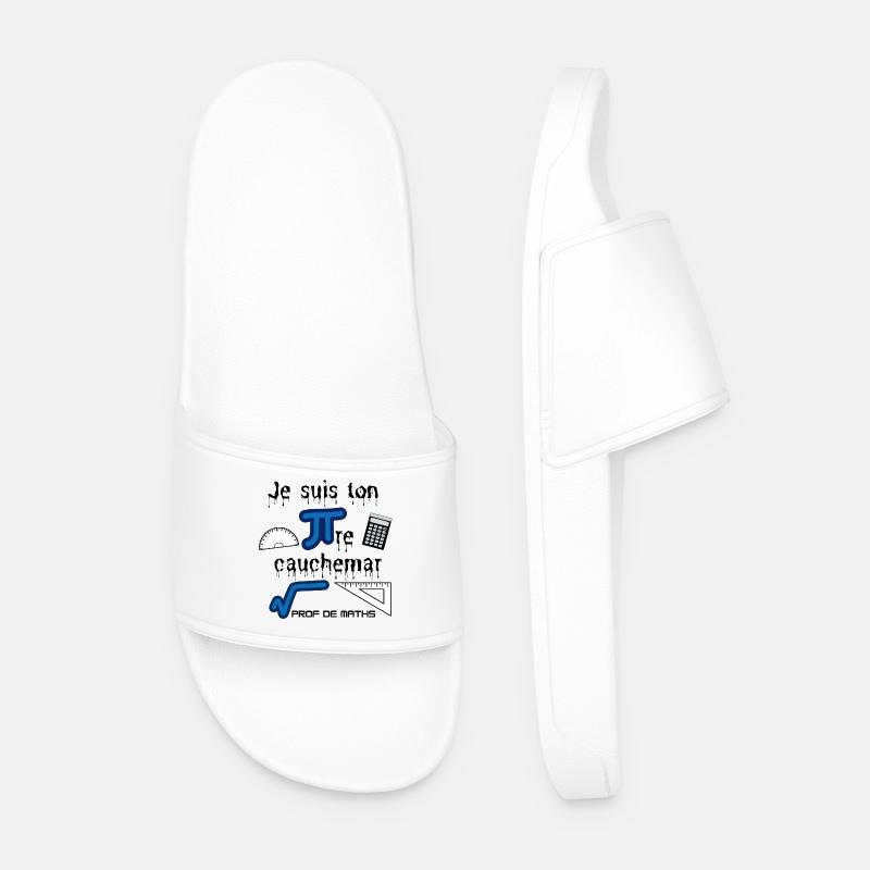 Cadeau à offrir à un prof de maths - Claquettes Homme - blanc