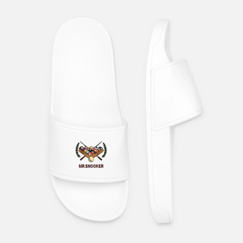 Mr. Snooker Design / Gift Idea - Men’s Pool Sliders - white