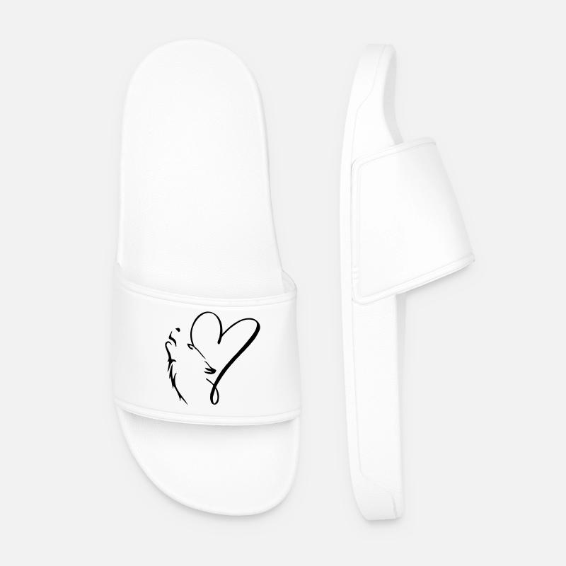 Wolf, she-wolf - Men’s Pool Sliders - white