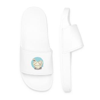 White silk hen - Men’s Pool Sliders - white - Front
