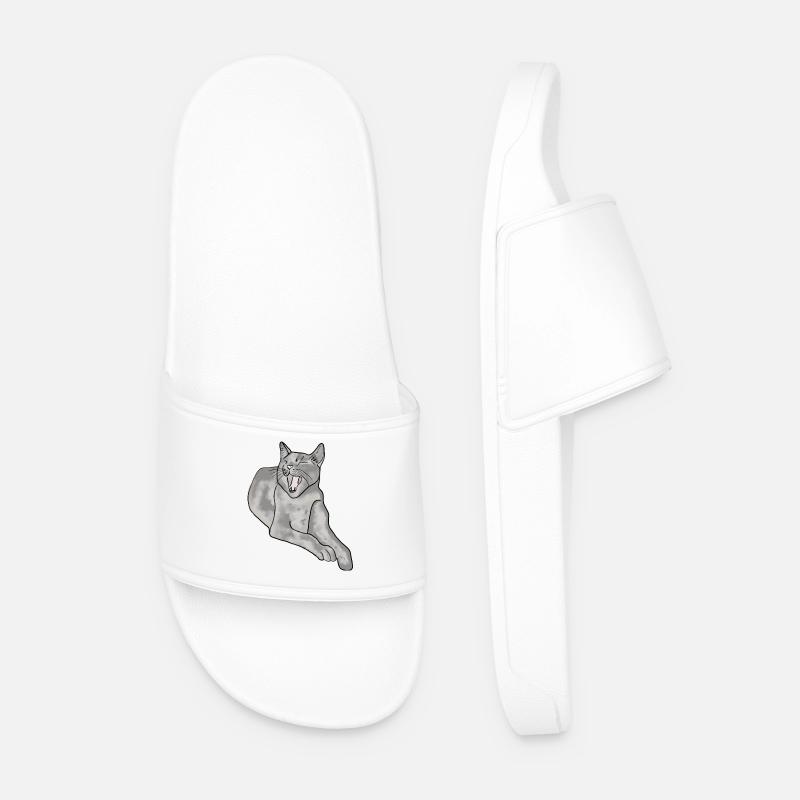cat - Men’s Pool Sliders - white