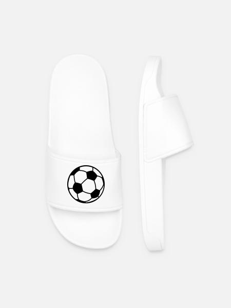 Fußball Logo Ball für Vereinslogo auf Kleidung - Männer Badelatschen - Weiß