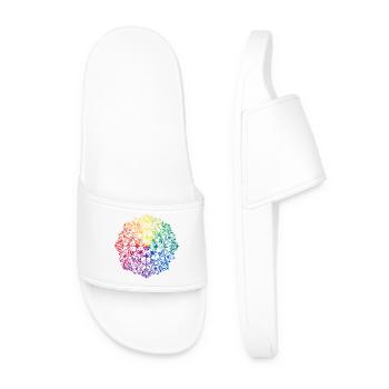 Flower Mandala - Men’s Pool Sliders - white - Front