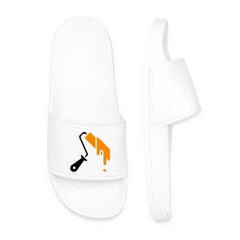 Painter's role with paint - Men’s Pool Sliders - white - Front
