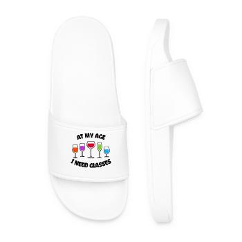Funny Joke Humorous Statement Cool - Men’s Pool Sliders - white - Front