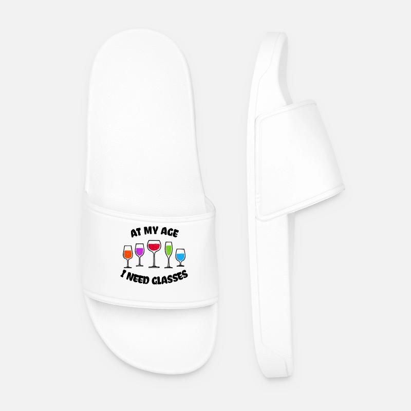 Funny Joke Humorous Statement Cool - Men’s Pool Sliders - white