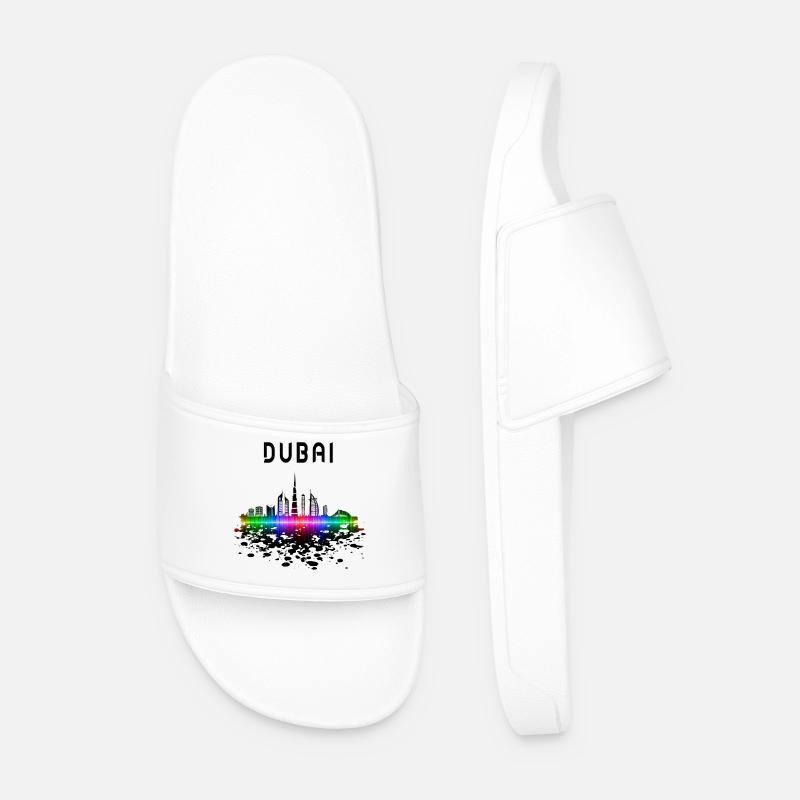 Dubai Skyline Splash Design / Geschenk - Männer Badelatschen - Weiß