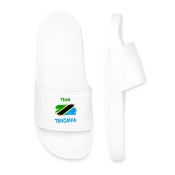 Team Tanzania Flag Design - Men’s Pool Sliders - white - Front