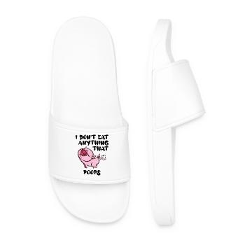 Pig Vegan Statement - Men’s Pool Sliders - white - Front