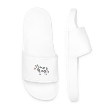 Illustration de dessin animé de vache Kawaii pour les enfants - Claquettes Homme - blanc - Devant
