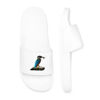 coole vögel, fischendes Eisvogel männchen - Männer Badelatschen - Weiß - Vorne