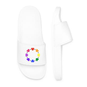Cœurs arc-en-ciel - Claquettes Homme - blanc - Devant