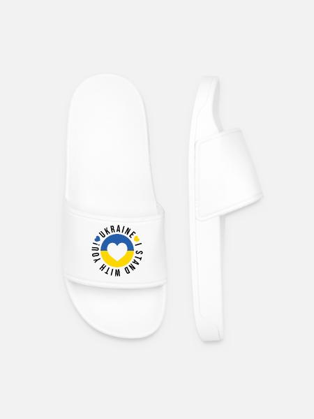 Ukraine! I Stand with You - Men’s Pool Sliders - white