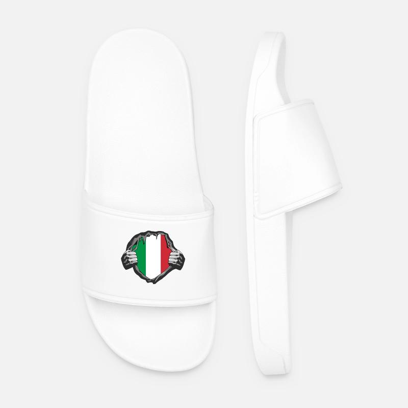 Italien Brust Design - Männer Badelatschen - Weiß