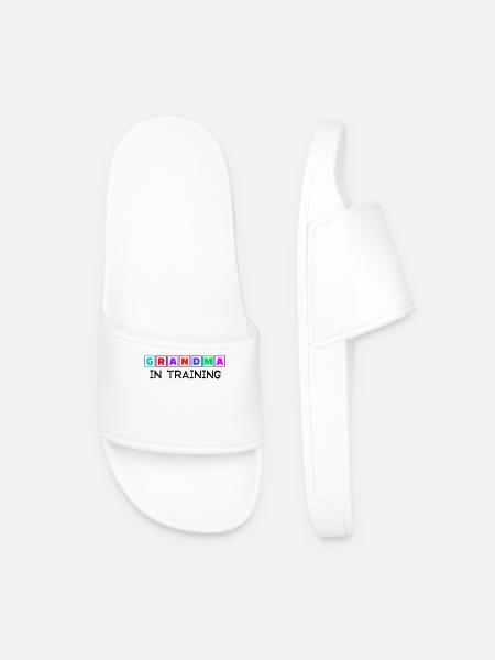 Humorous Statement Grandmother Grandma Old Woman - Men’s Pool Sliders - white