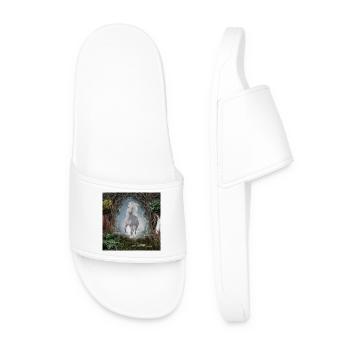 Merveilleuse licorne blanche - Claquettes Homme - blanc - Devant