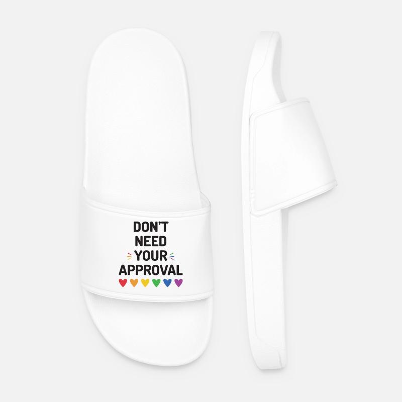 Don't Need Your Approval - Men’s Pool Sliders - white