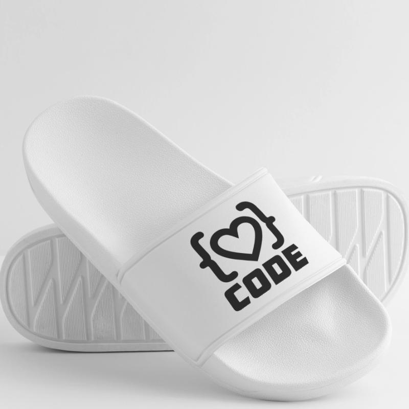 Herzprogrammierer Code Logo mit Text CODE Männer Badelatschen