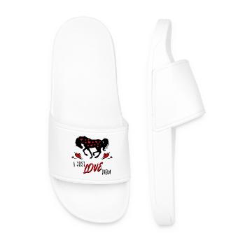 Icelandic Icelandic Horses Horses Statement Heart - Men’s Pool Sliders - white - Front