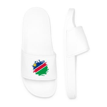 Namibia flags blob design - Men’s Pool Sliders - white - Front