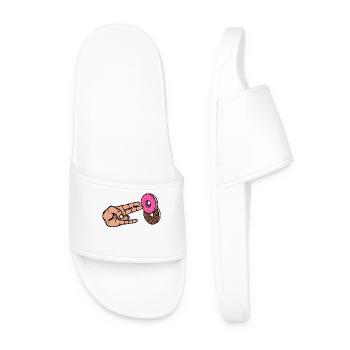 Dessert Donut Sweets Delicious Snack - Men’s Pool Sliders - white - Front