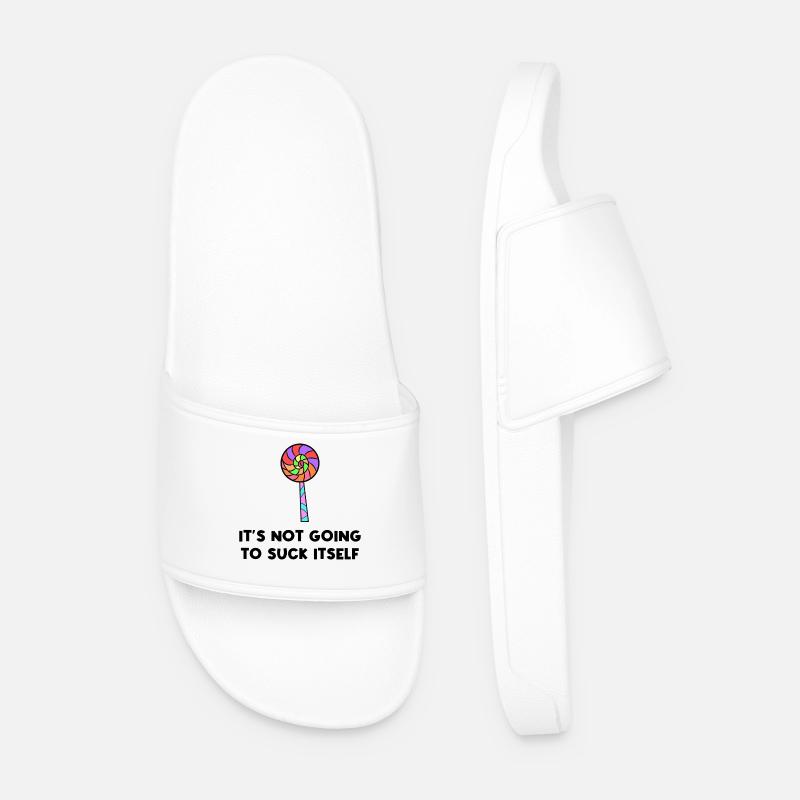 Sweets Statement Delicious Dessert Snacking - Men’s Pool Sliders - white