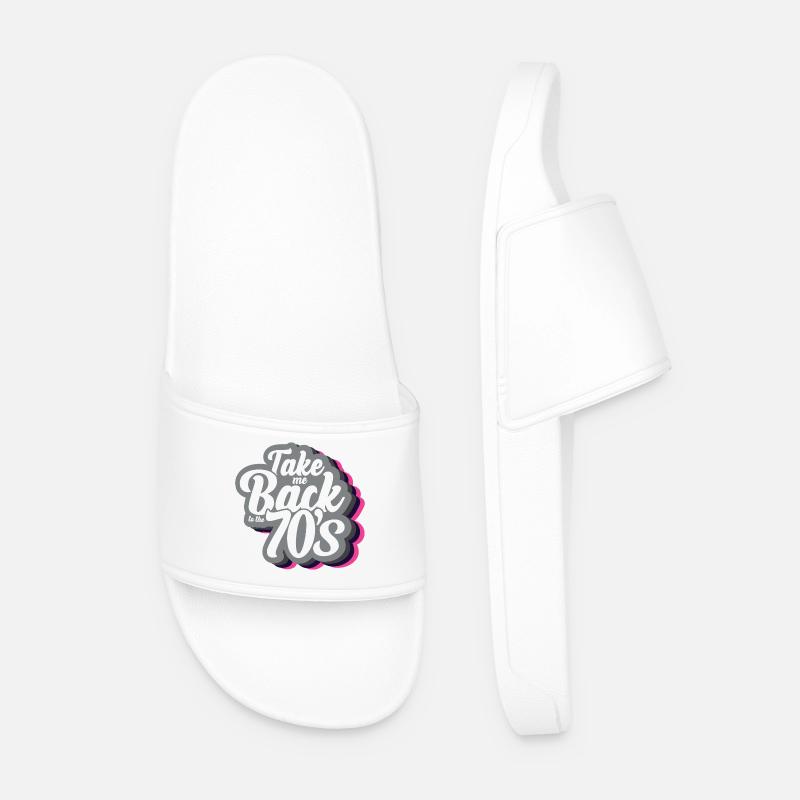 Take Me Back To The 70s - Men’s Pool Sliders - white