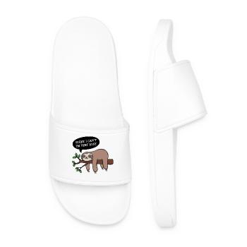 Sleeping Jungle Animal Lazy Sloth Statement - Men’s Pool Sliders - white - Front