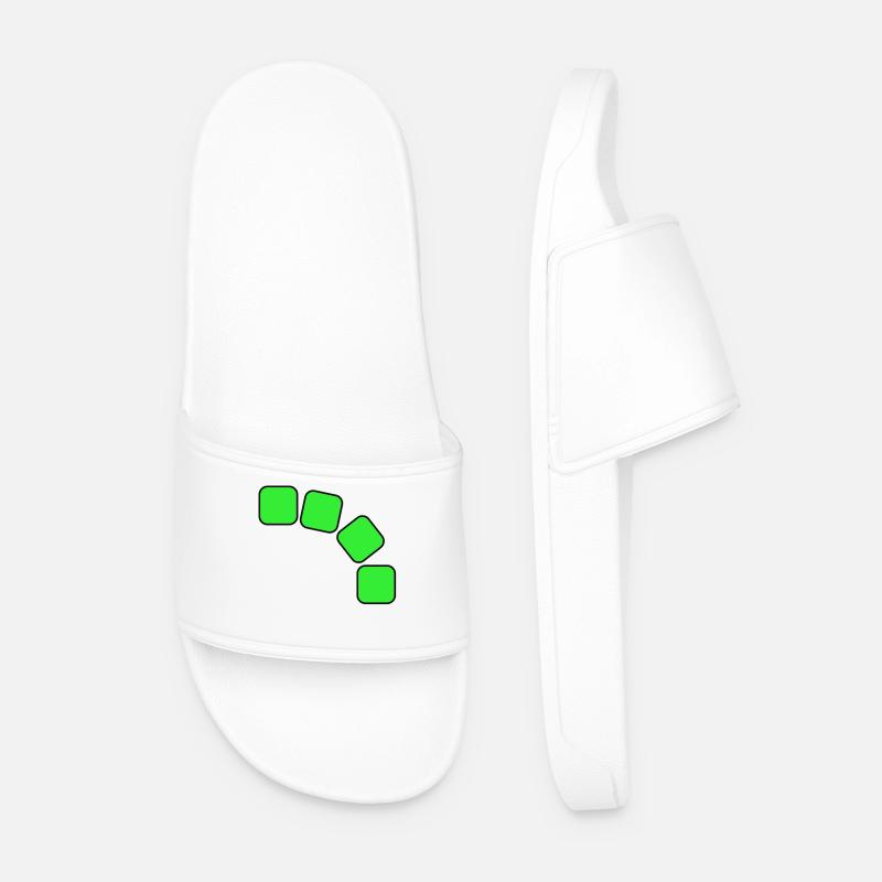 Grüne Quadrate Sequenz - Männer Badelatschen - Weiß