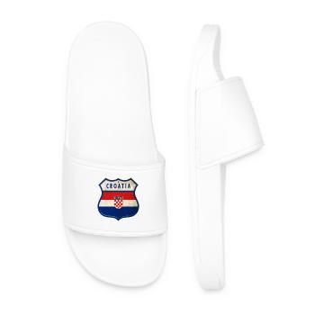 Design des armoiries du drapeau de la Croatie - Claquettes Homme - blanc - Devant