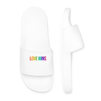 Rainbow Lgbt Equality Statement Pride - Men’s Pool Sliders - white - Front