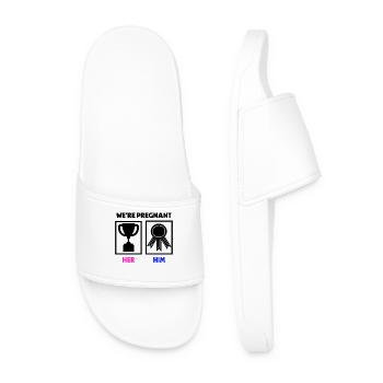 Pregnancy Parents Pregnant Baby Statement - Men’s Pool Sliders - white - Front