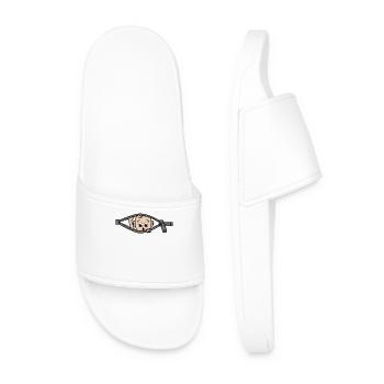 Baby Mother Pregnant Baby belly Born Family - Men’s Pool Sliders - white - Front