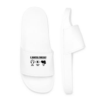 Humorous Pregnant Statement Heart - Men’s Pool Sliders - white - Front