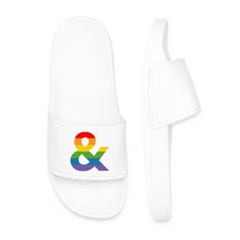 LGBT Rainbow Tshirt and LGBT lgbtqi queer - Männer Badelatschen - Weiß - Vorne