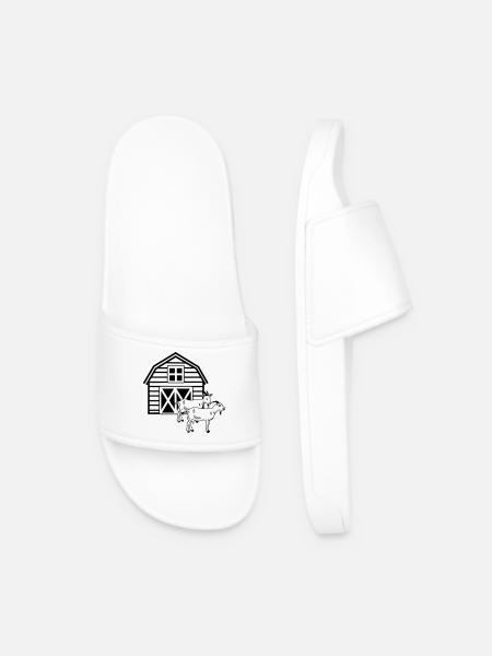 Élevage caprin deux chèvres - Claquettes Homme - blanc