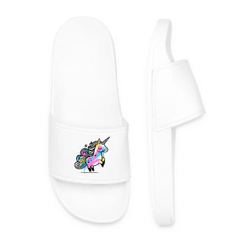 Bunter Splash Einhorn Illustration - Männer Badelatschen - Weiß - Vorne