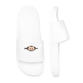 Baby Pregnancy Pregnant Baby bump mother - Men’s Pool Sliders - white - Front
