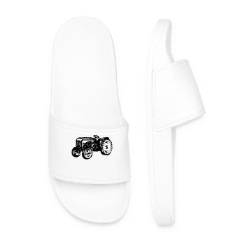 Tractor Arable Farming Motor Vehicle Agriculture - Men’s Pool Sliders - white - Front