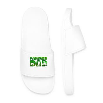 Tractor Farm Vehicle Statement Farmer - Men’s Pool Sliders - white - Front