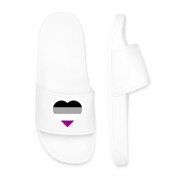 Cœur de la fierté asexuée - Claquettes Homme - blanc - Devant