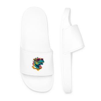 Dino Cool: Retro Ornithopods T-Shirt - Men’s Pool Sliders - white - Front