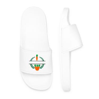 Racines dans une couronne de laurier avec des carottes orange - Claquettes Homme - blanc - Devant