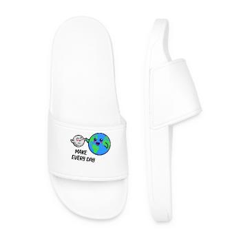 Mother Nature Earth Statement Environmental Protection Environment - Men’s Pool Sliders - white - Front