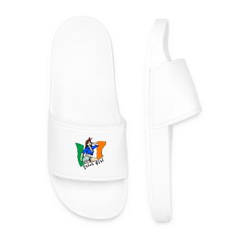 Design de drapeau irlandais pour fille - Claquettes Homme - blanc - Devant