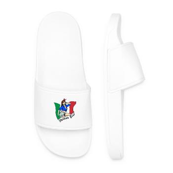 Italian girl flag design - Men’s Pool Sliders - white - Front