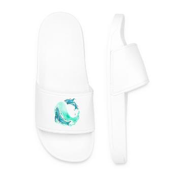 Whale Wave - Men’s Pool Sliders - white - Front
