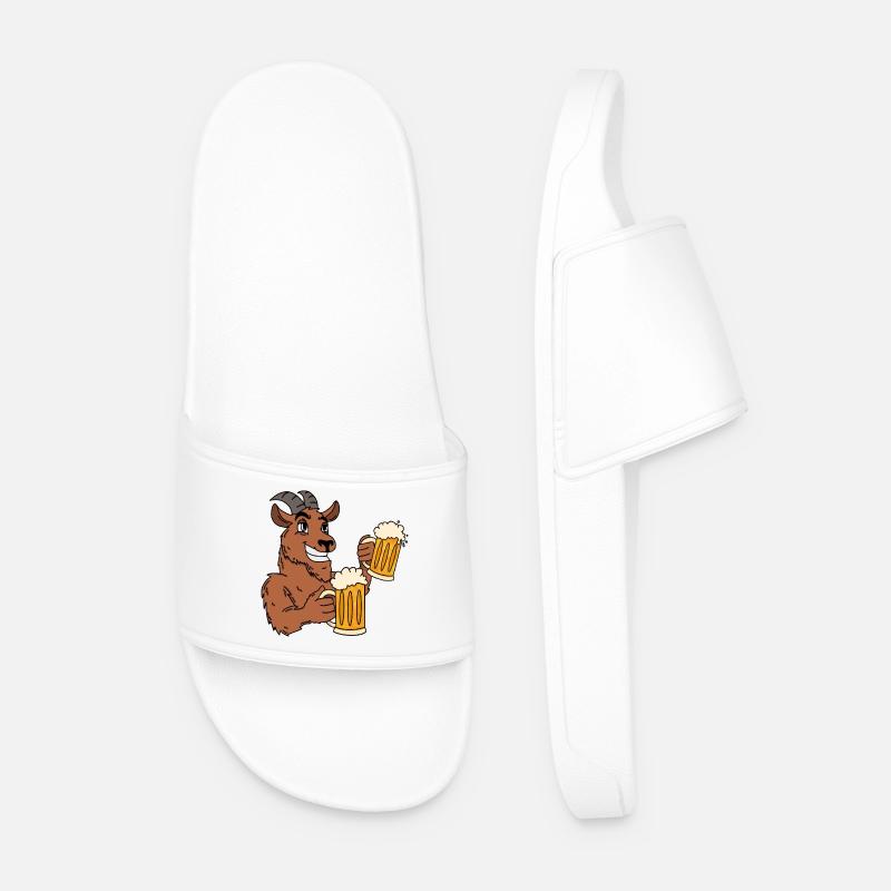 Saufender Bock - Männer Badelatschen - Weiß