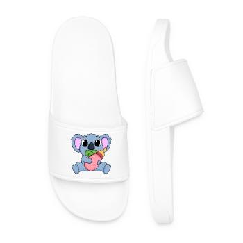 Baby Koala Motif Koala Bear - Men’s Pool Sliders - white - Front